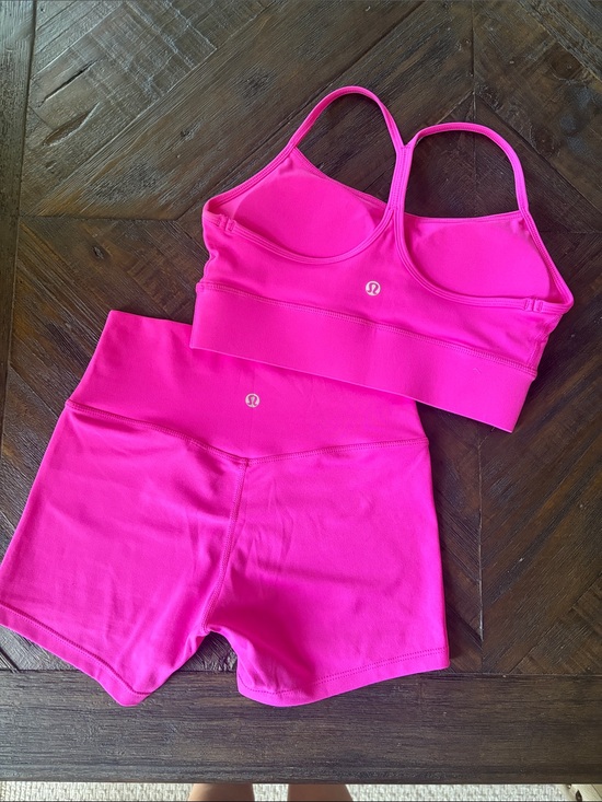 lululemon athletica Other - NEW lululemon athletica Hot Pink Flow Y Bra & High-Waist 2.5” Shorts Set sz 4